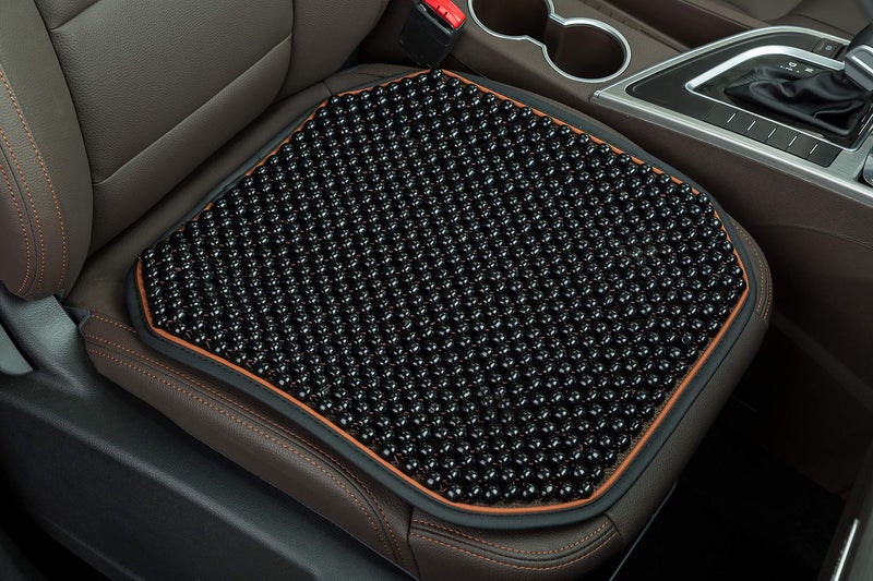KENNISI Beaded Car Seat Cushion Massaging Durable Large Beaded seat Covers for Cars Chair Trucks for Autumn Summer 1-PC (1-Black-FD) - Image 1